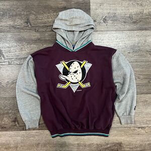 Vintage 90s Starter Anaheim Mighty Ducks Hoodie NHL 90s Made in Korea Medium